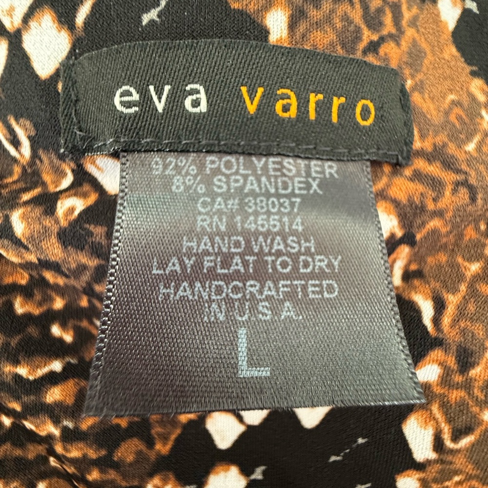 Eva Varro Black And Brown Python Snake Print Wide… - image 2